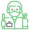 A green and black picture of a man